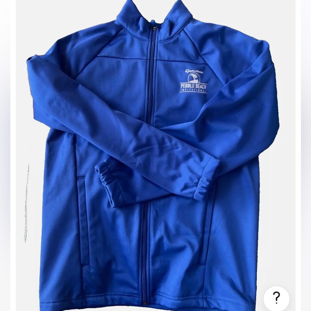 NWT Antigua Men’s Blue Full Zip Golf Jacket Size S TYALORMADE PEBBLE BEACH